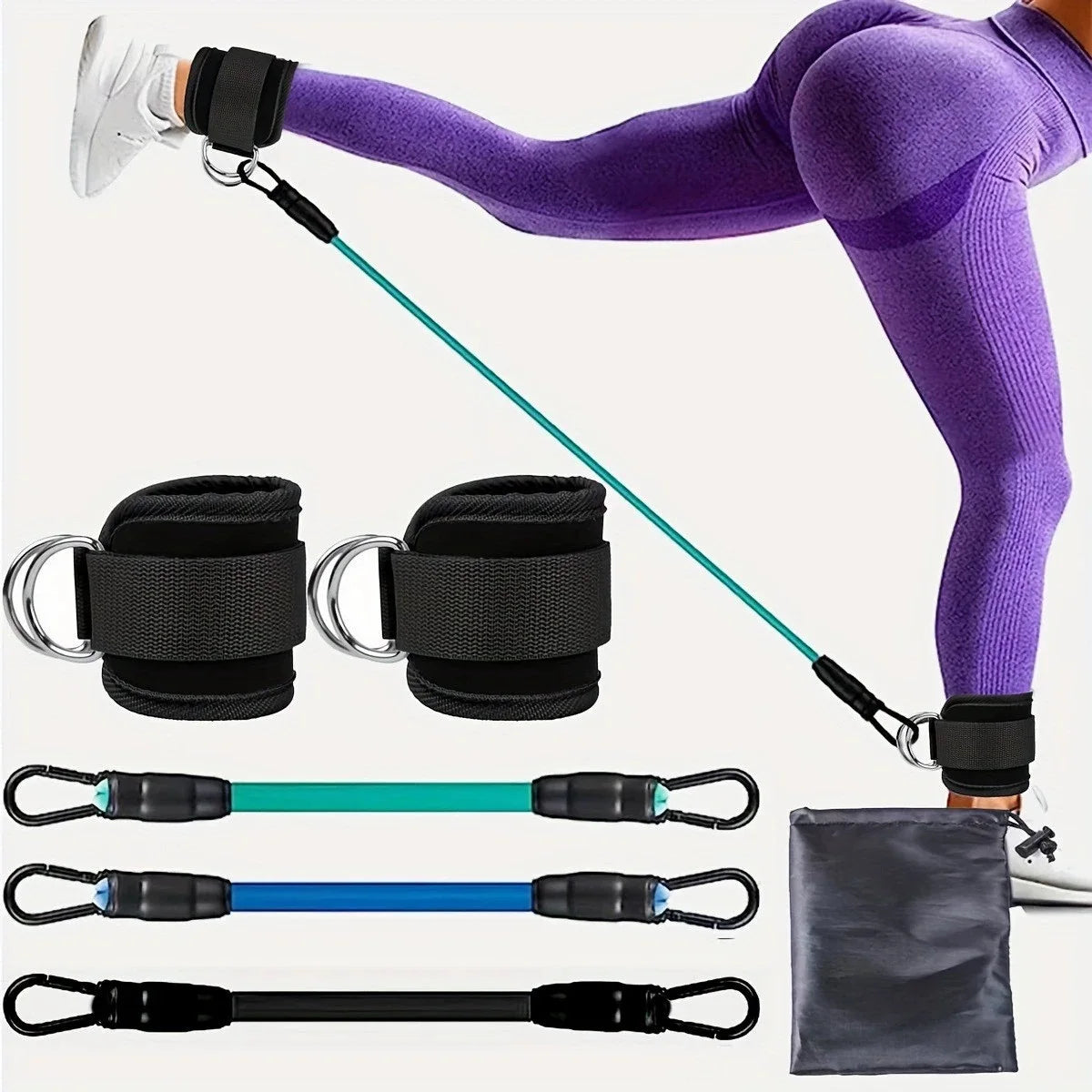 Resistance Band Set with Ankle Straps - Leg & Booty Trainer