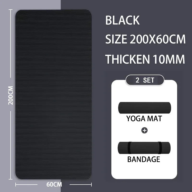 Extra Thick Yoga Mat - 15mm NBR Foam for Comfort & Support