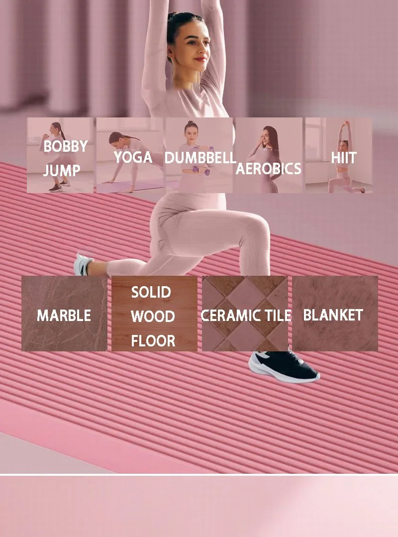 Extra Thick Yoga Mat - 15mm NBR Foam for Comfort & Support