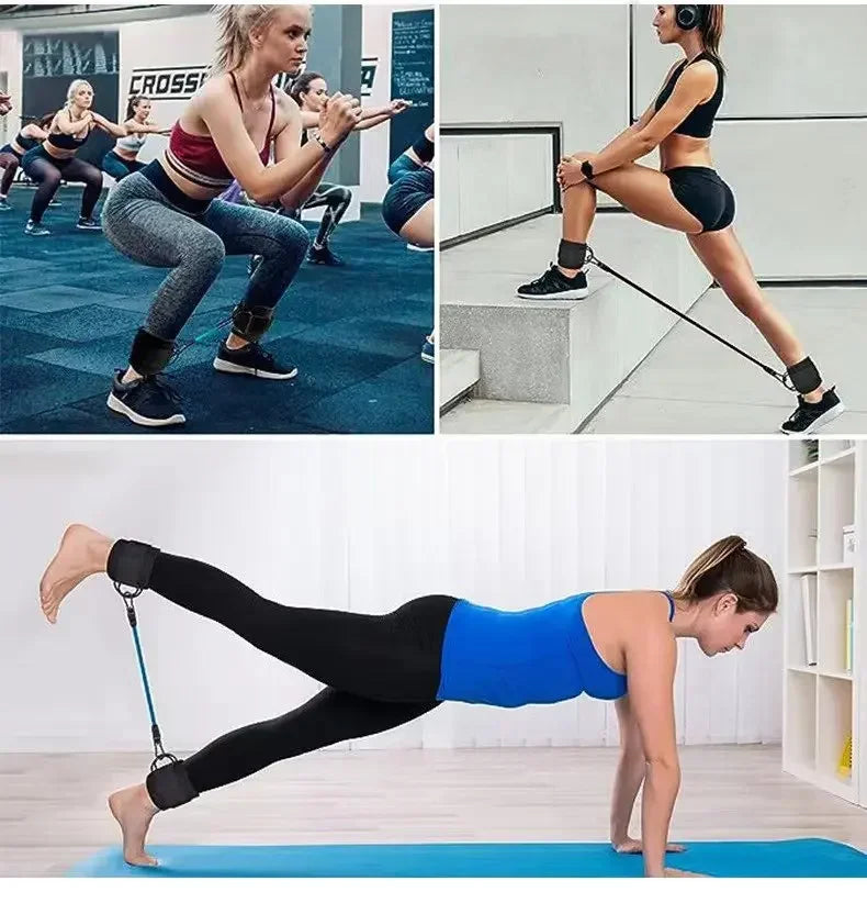 Resistance Band Set with Ankle Straps - Leg & Booty Trainer