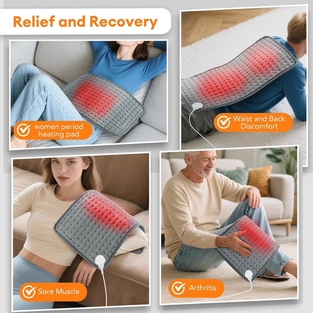 Electric Heating Pad - 9 Temperature Levels for Pain Relief & Warmth