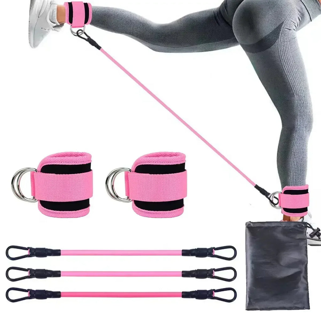 Resistance Band Set with Ankle Straps - Leg & Booty Trainer