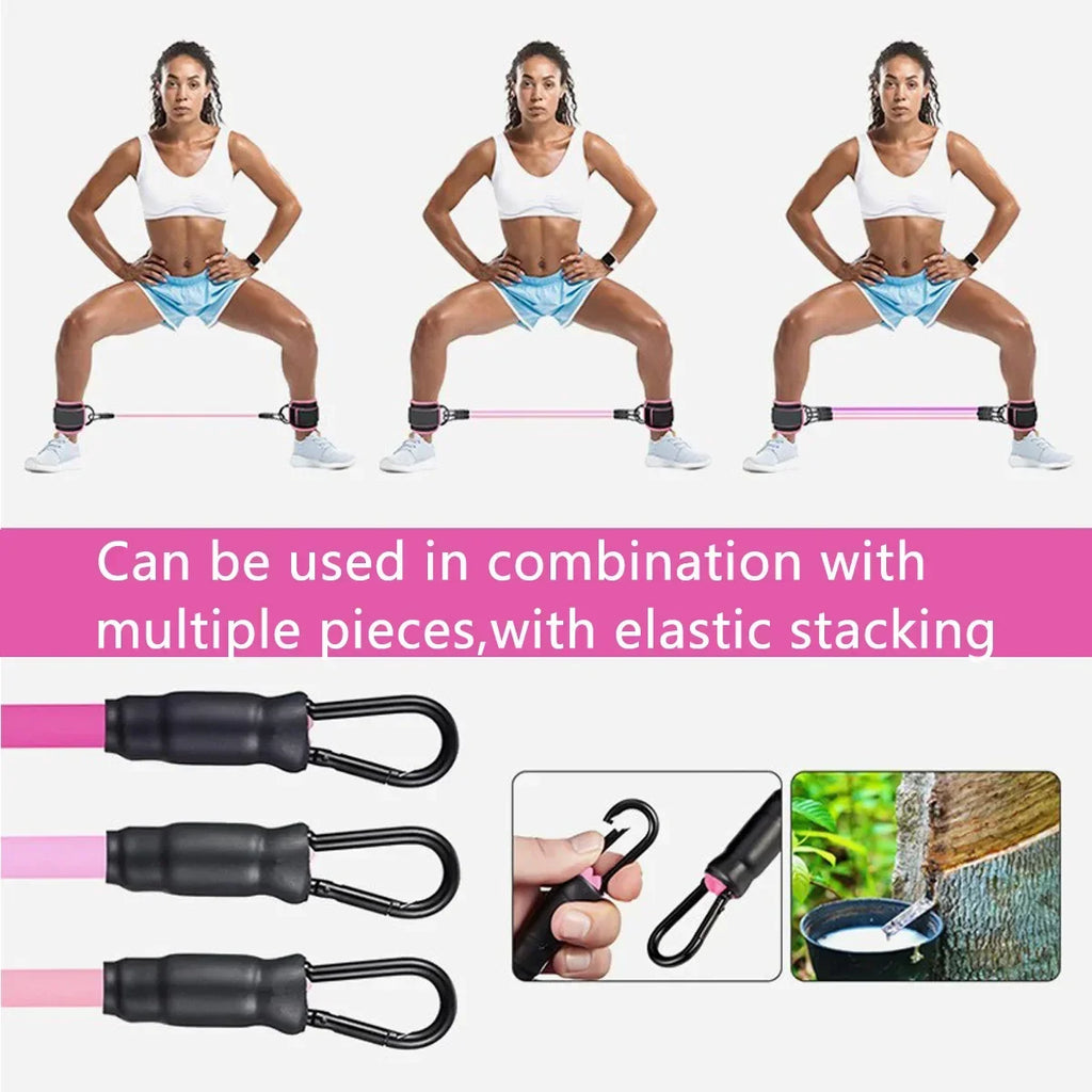 Resistance Band Set with Ankle Straps - Leg & Booty Trainer