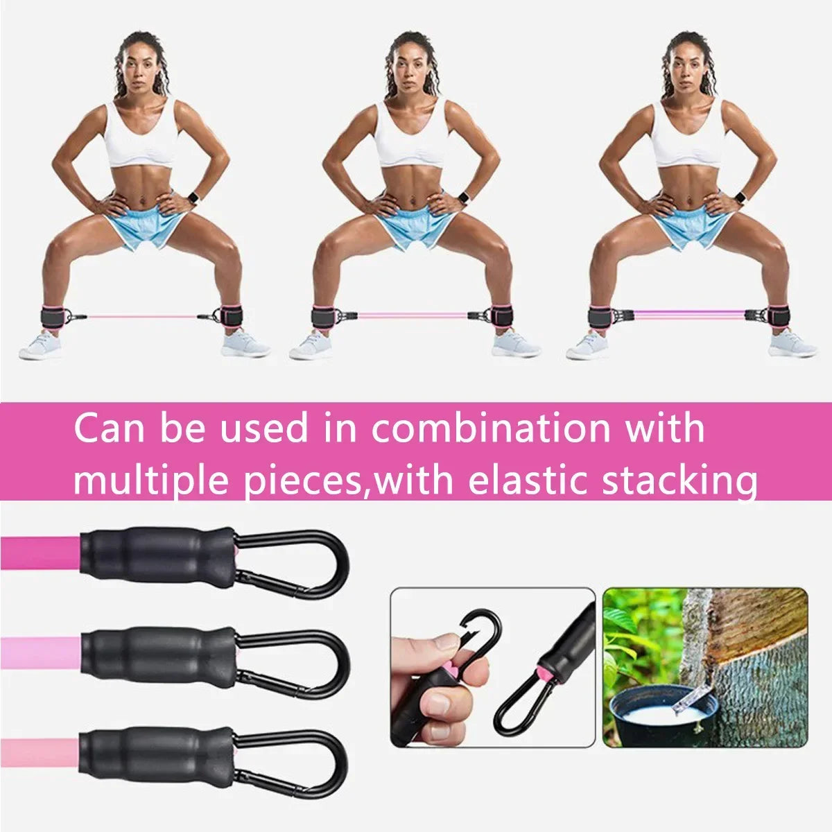 Resistance Band Set with Ankle Straps - Leg & Booty Trainer