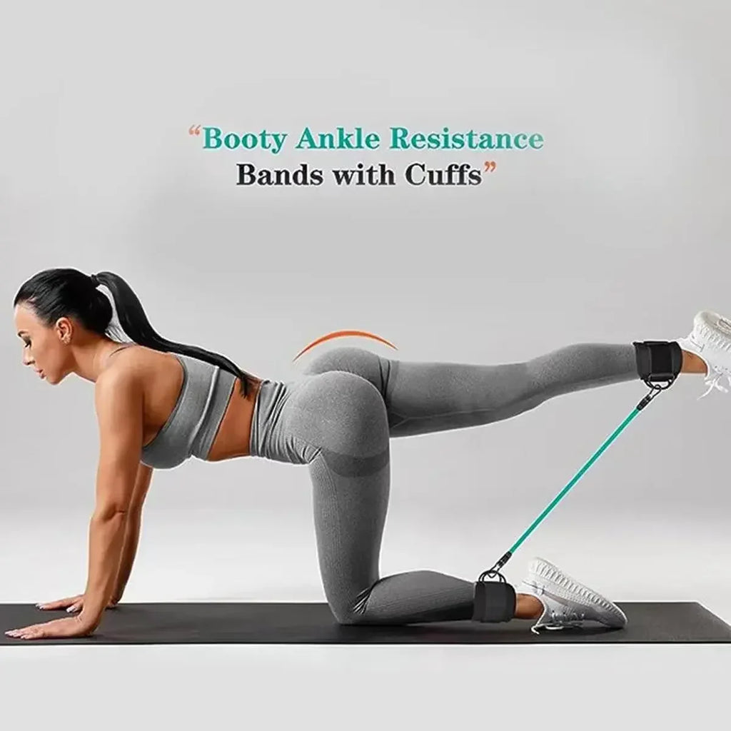 Resistance Band Set with Ankle Straps - Leg & Booty Trainer