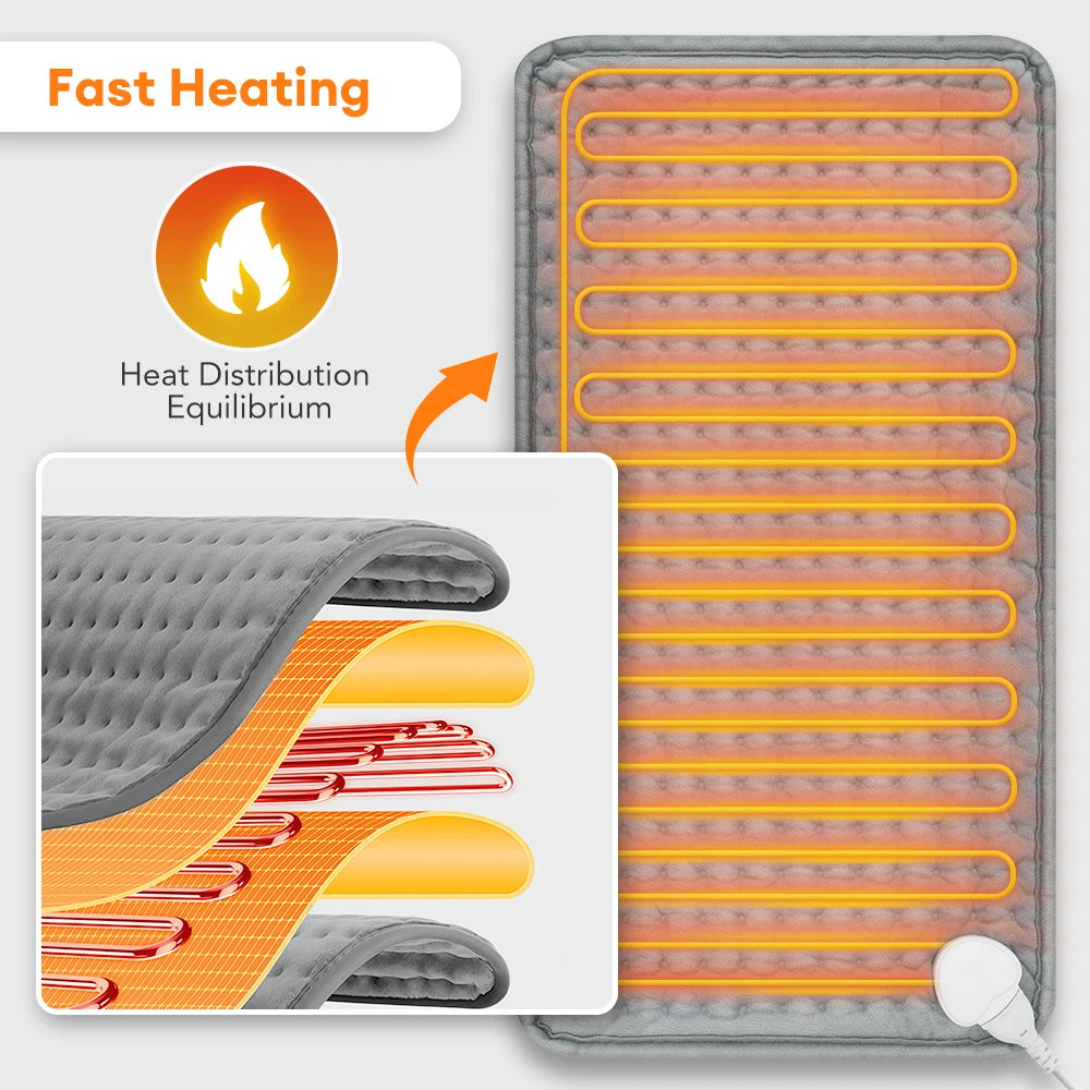 Electric Heating Pad - 9 Temperature Levels for Pain Relief & Warmth