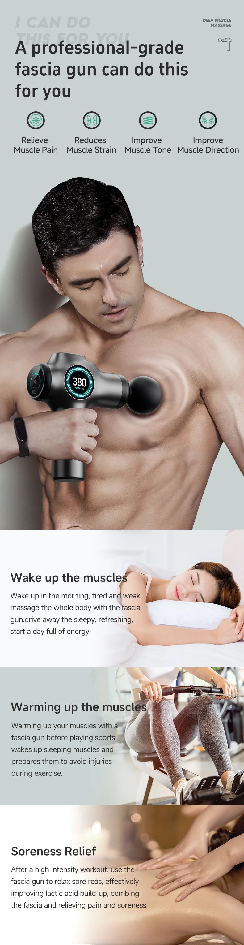 Deep Tissue Massage Gun - 6 Speed Percussion Massager