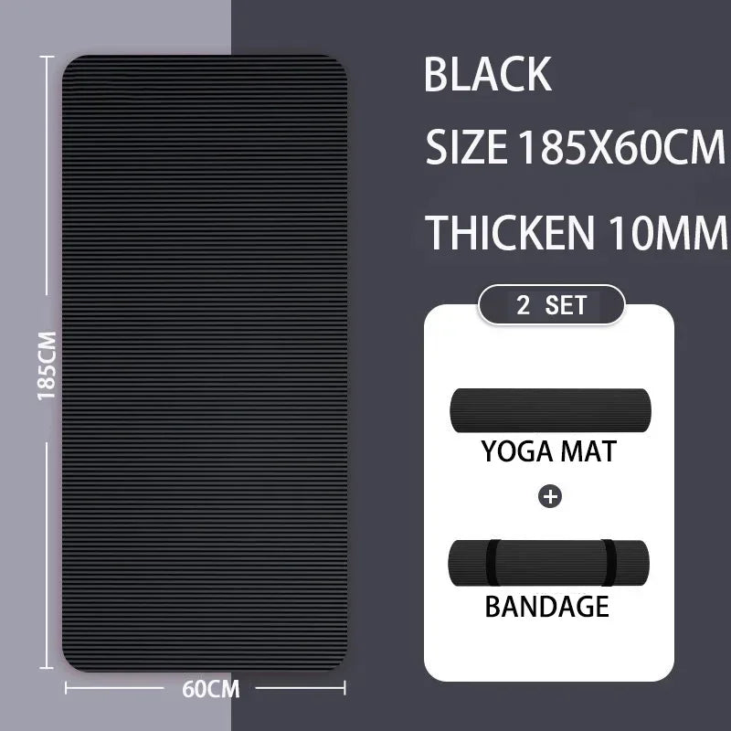 Extra Thick Yoga Mat - 15mm NBR Foam for Comfort & Support