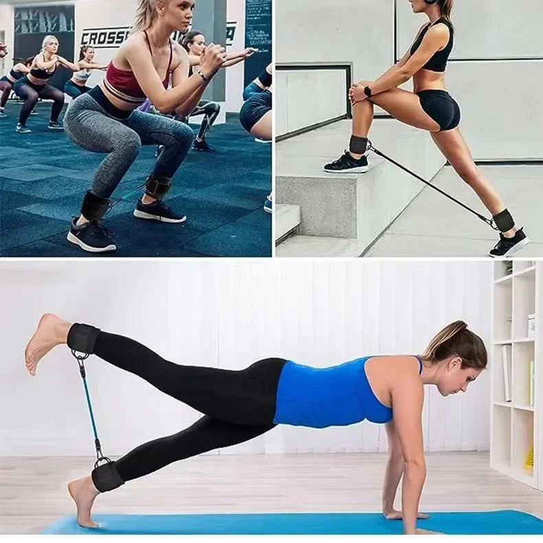 Resistance Band Set with Ankle Straps - Leg & Booty Trainer
