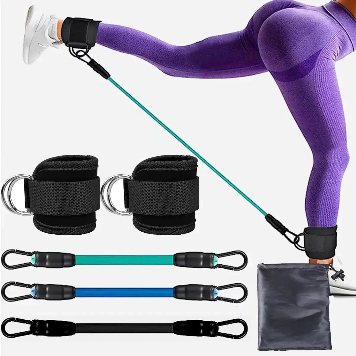 Resistance Band Set with Ankle Straps - Leg & Booty Trainer