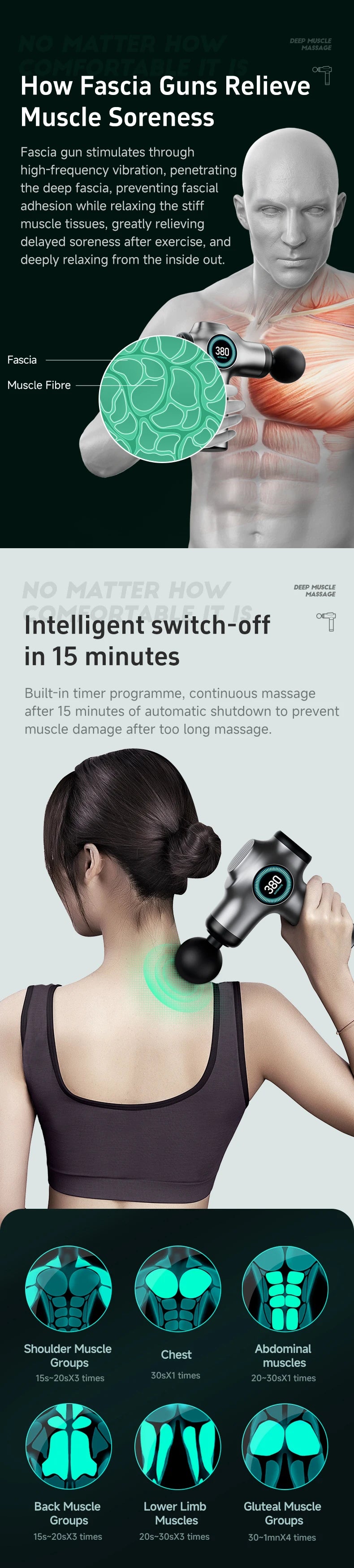 Deep Tissue Massage Gun - 6 Speed Percussion Massager