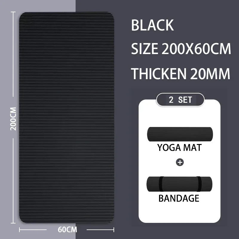 Extra Thick Yoga Mat - 15mm NBR Foam for Comfort & Support